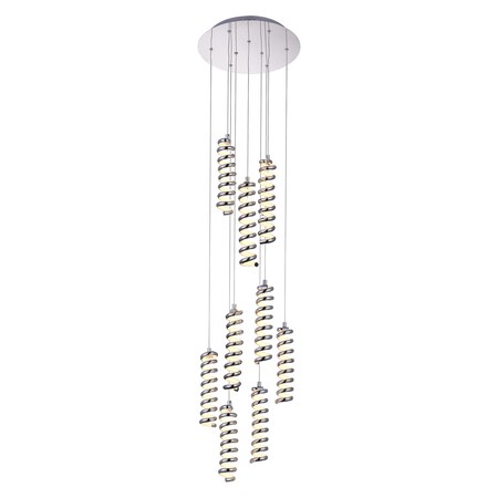 Cwi Lighting Led Multi Point Pendant With Chrome Finish 7121P14-9-601